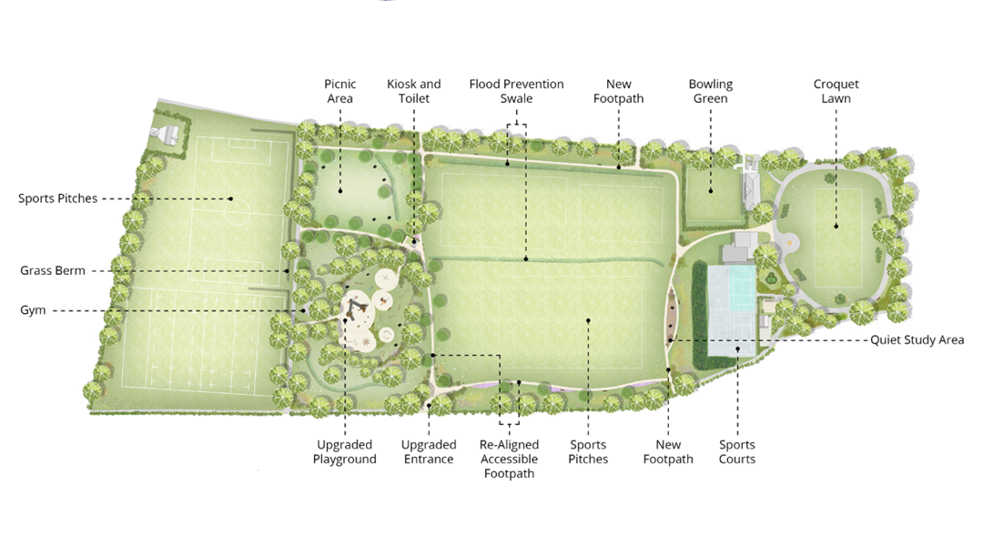 plan of improves of Queens park, Caterham plan of improves of Queens park, Caterham